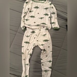Kyte Baby Two Piece Long Sleeved Pajamas in OG Dino - 2T